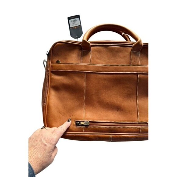 Links & Kings Mayfair Briefcase Handcrafted Tan Leather NWT - Picture 14 of 14